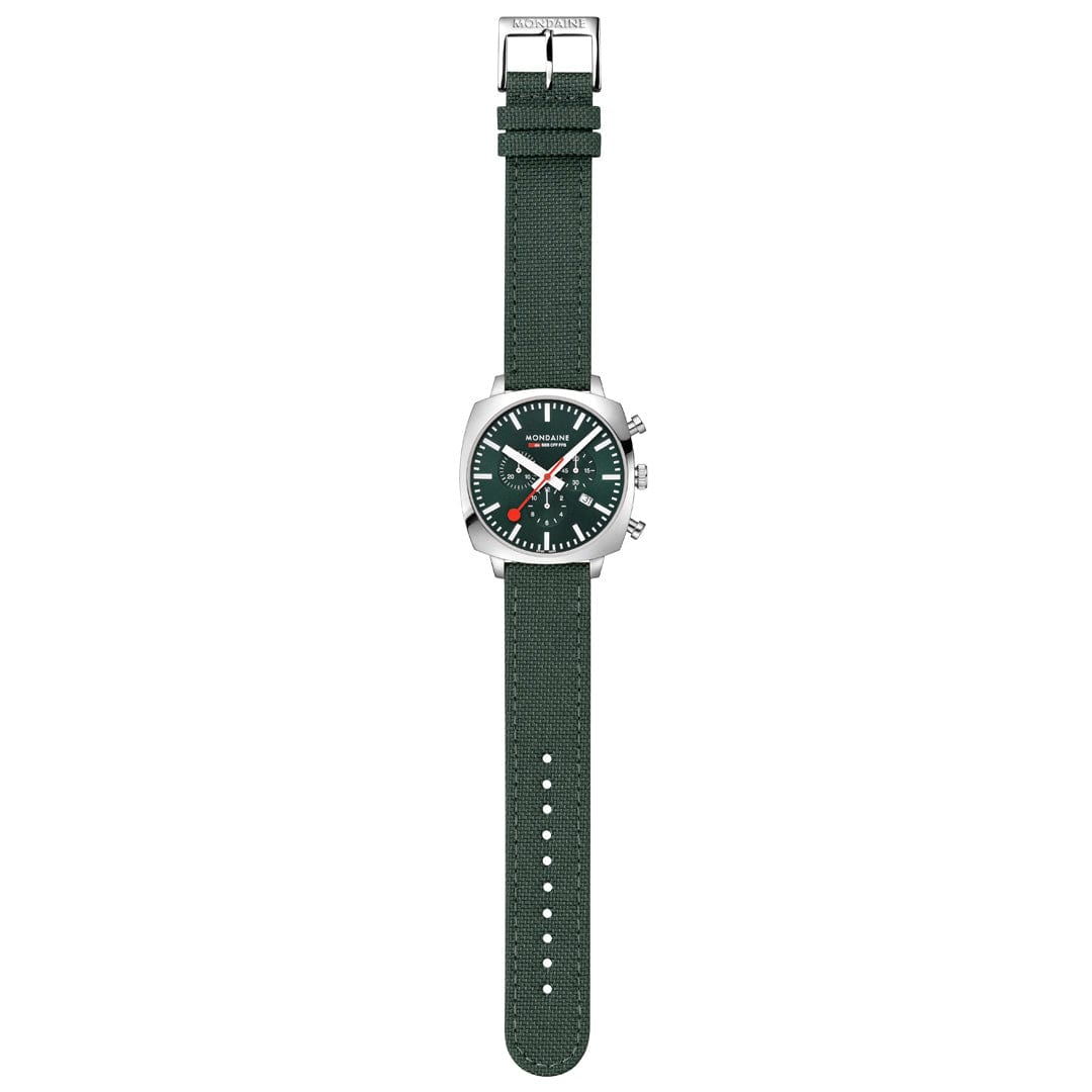 Grand Cushion, Chronograph, 41 mm, Green Textile - Image 7