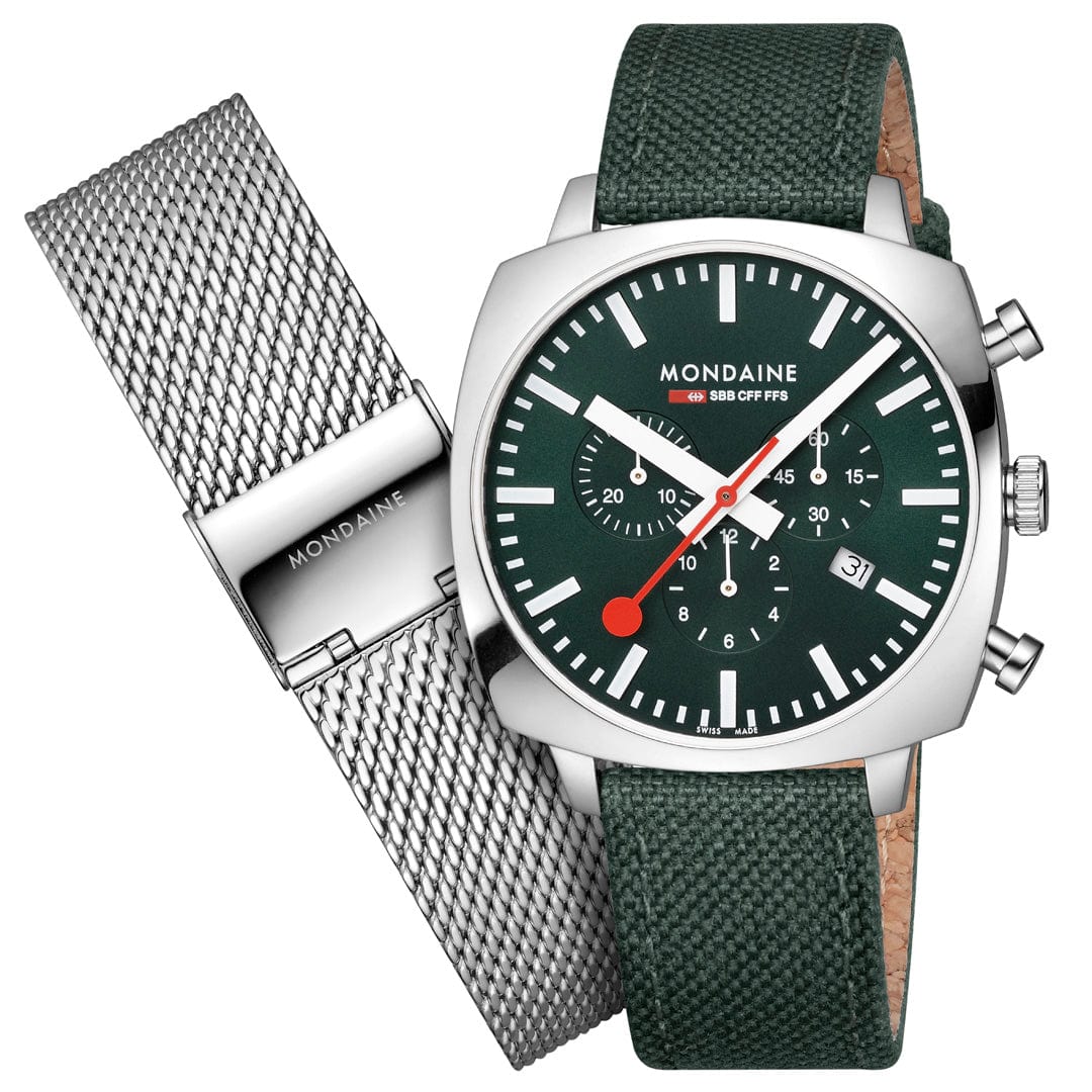 Grand Cushion, Chronograph, 41 mm, Green Textile - Image 9