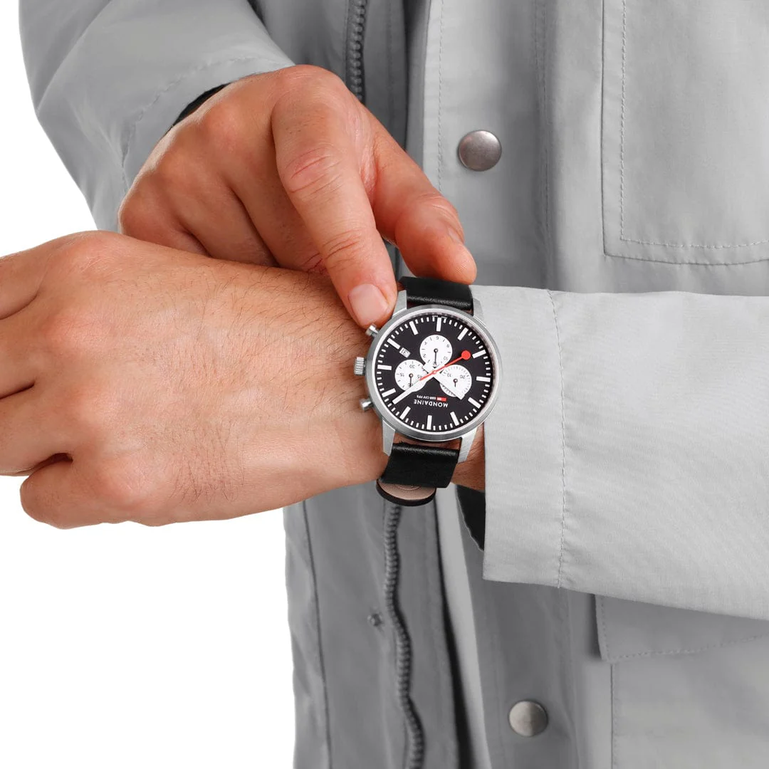 NEO, Brushed Steel, 41 mm, Black Vegan Grape Leather - Image 11