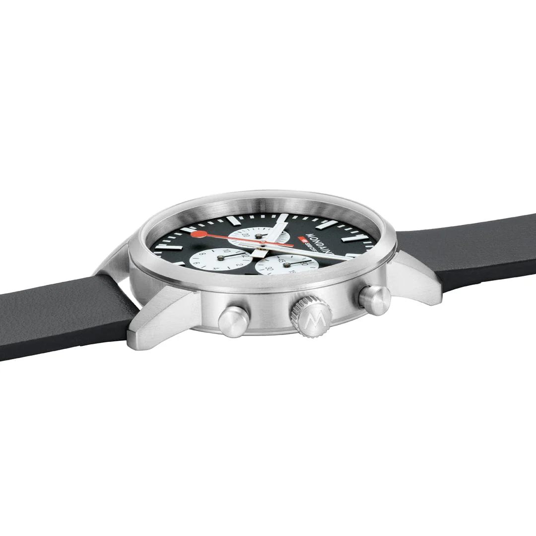 NEO, Brushed Steel, 41 mm, Black Vegan Grape Leather - Image 3