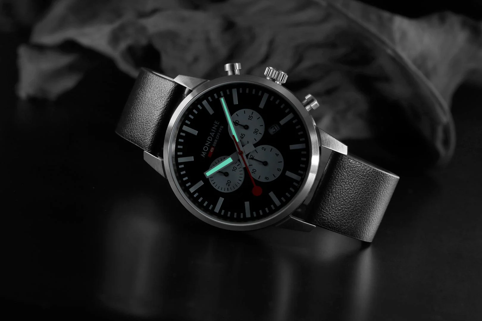 NEO, Brushed Steel, 41 mm, Black Vegan Grape Leather - Image 8