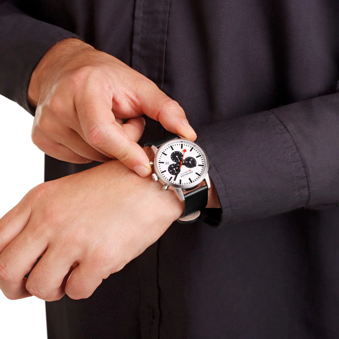 NEO, Brushed Steel, 41 mm, Black Vegan Grape Leather - Image 12