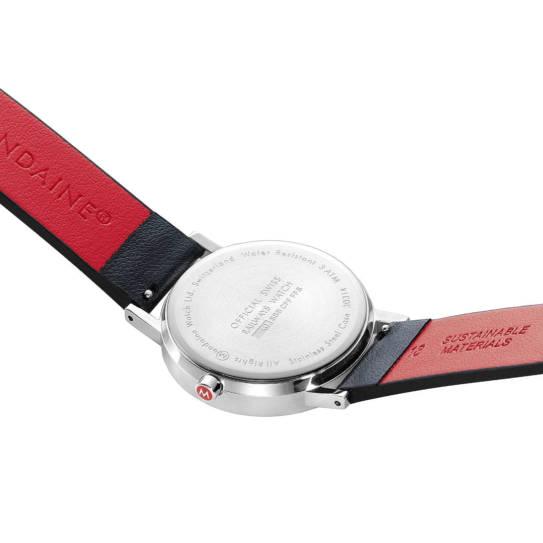 Classic, Polished Steel, 36 mm, Black Vegan Watch - Image 3