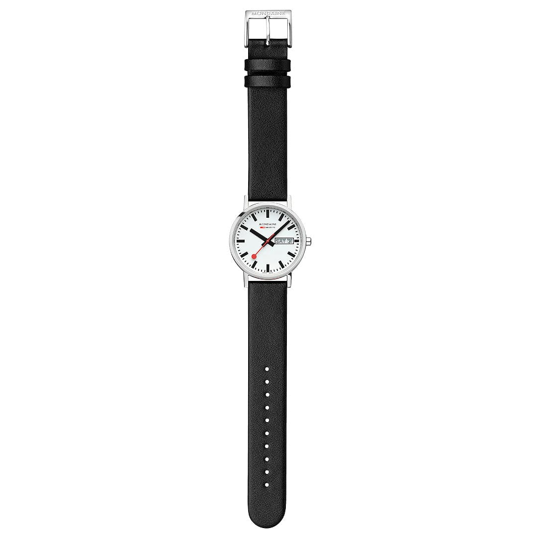 Classic, Polished Steel, 36 mm, Black Vegan Watch - Image 4