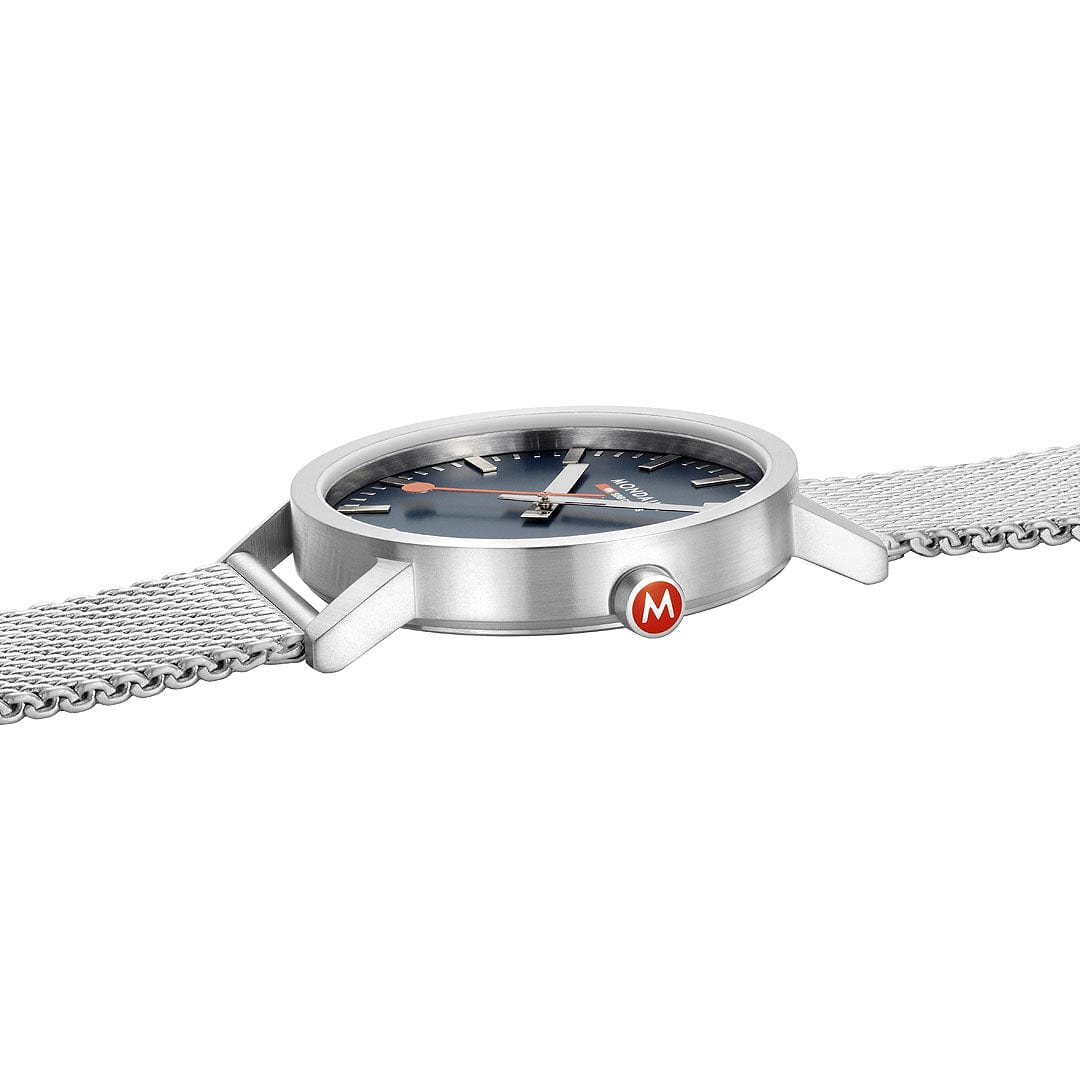 Classic, Brushed Steel, 40 mm, Stainless Steel Blue Watch - Image 7