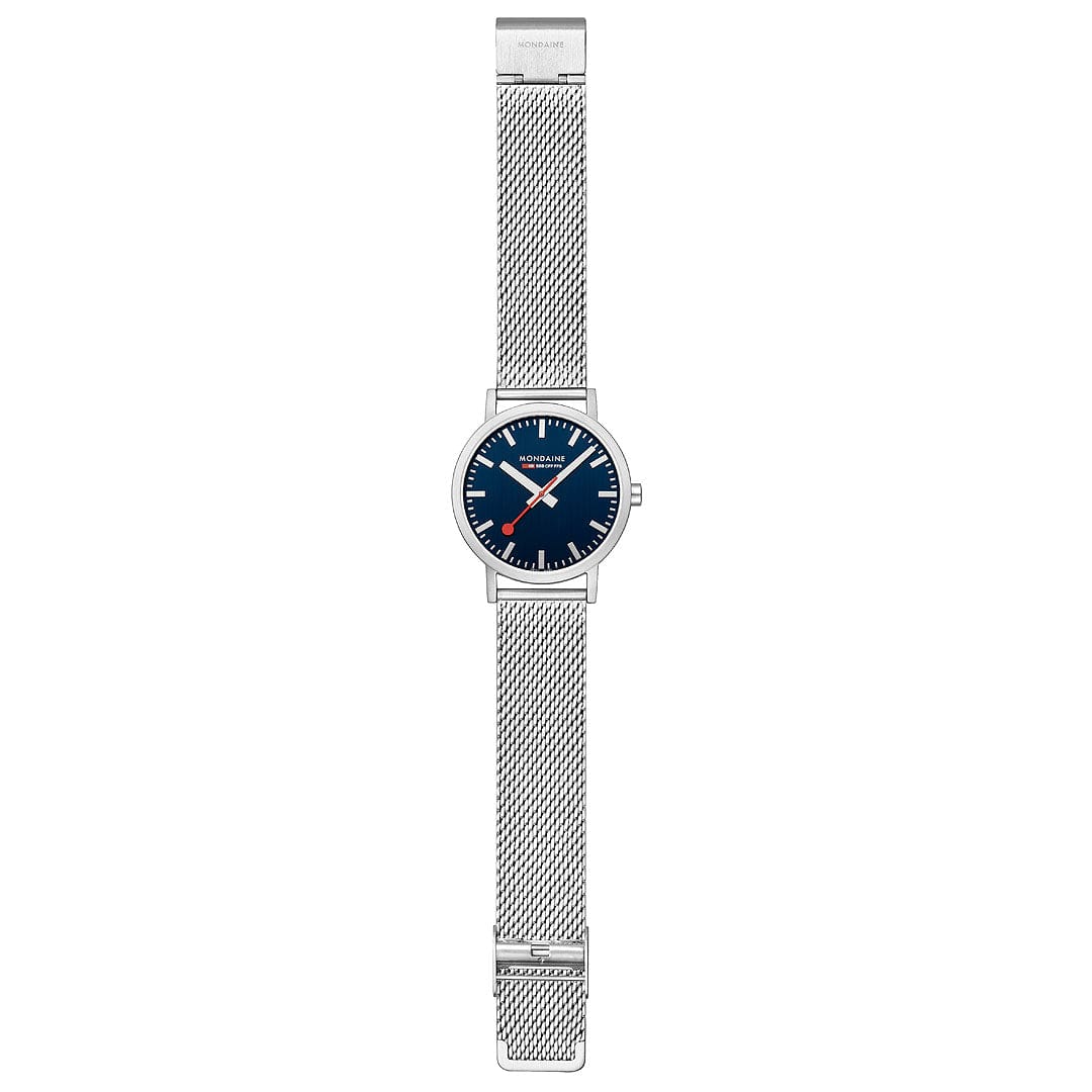 Classic, Brushed Steel, 40 mm, Stainless Steel Blue Watch - Image 8