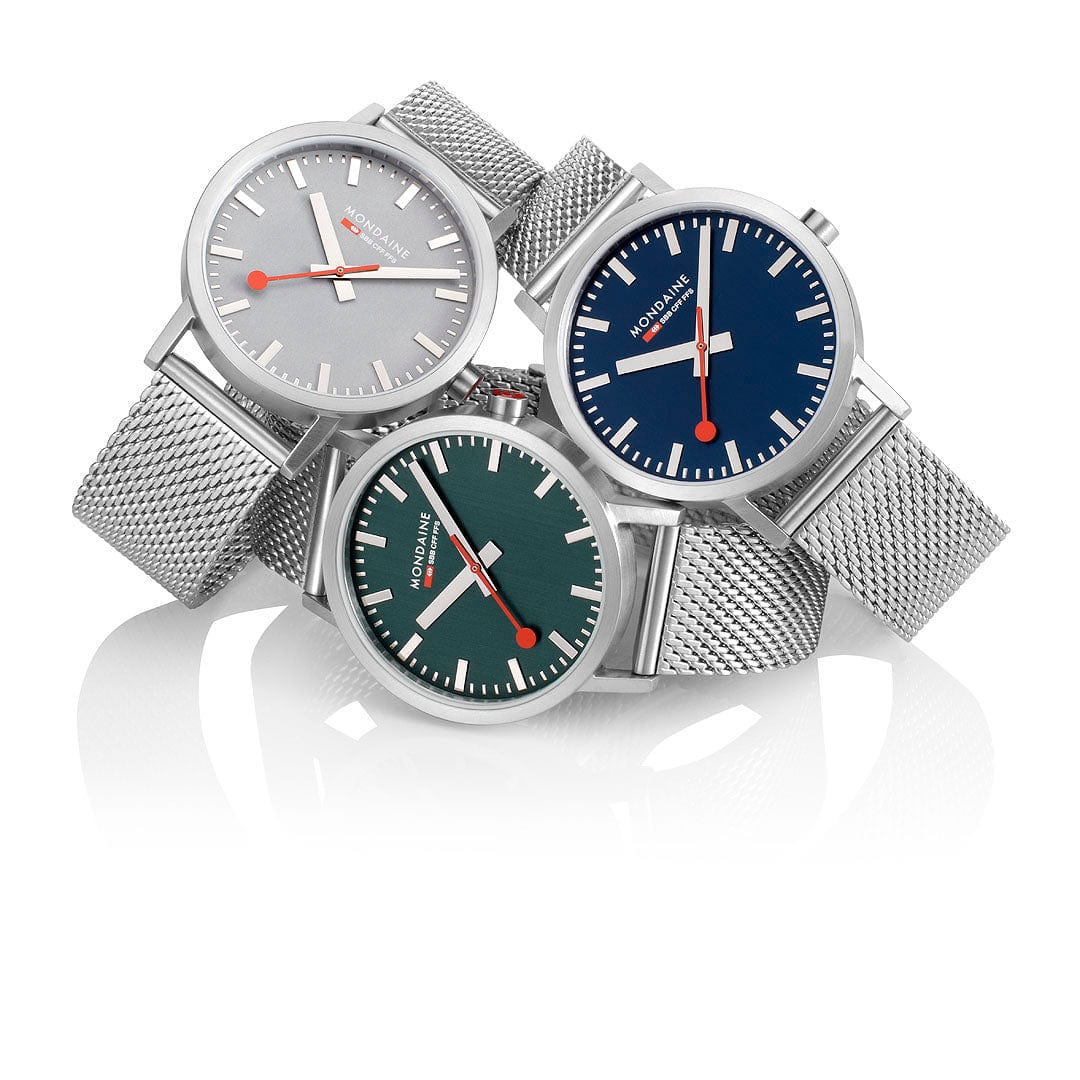 Classic, Brushed Steel, 40 mm, Stainless Steel Blue Watch - Image 9
