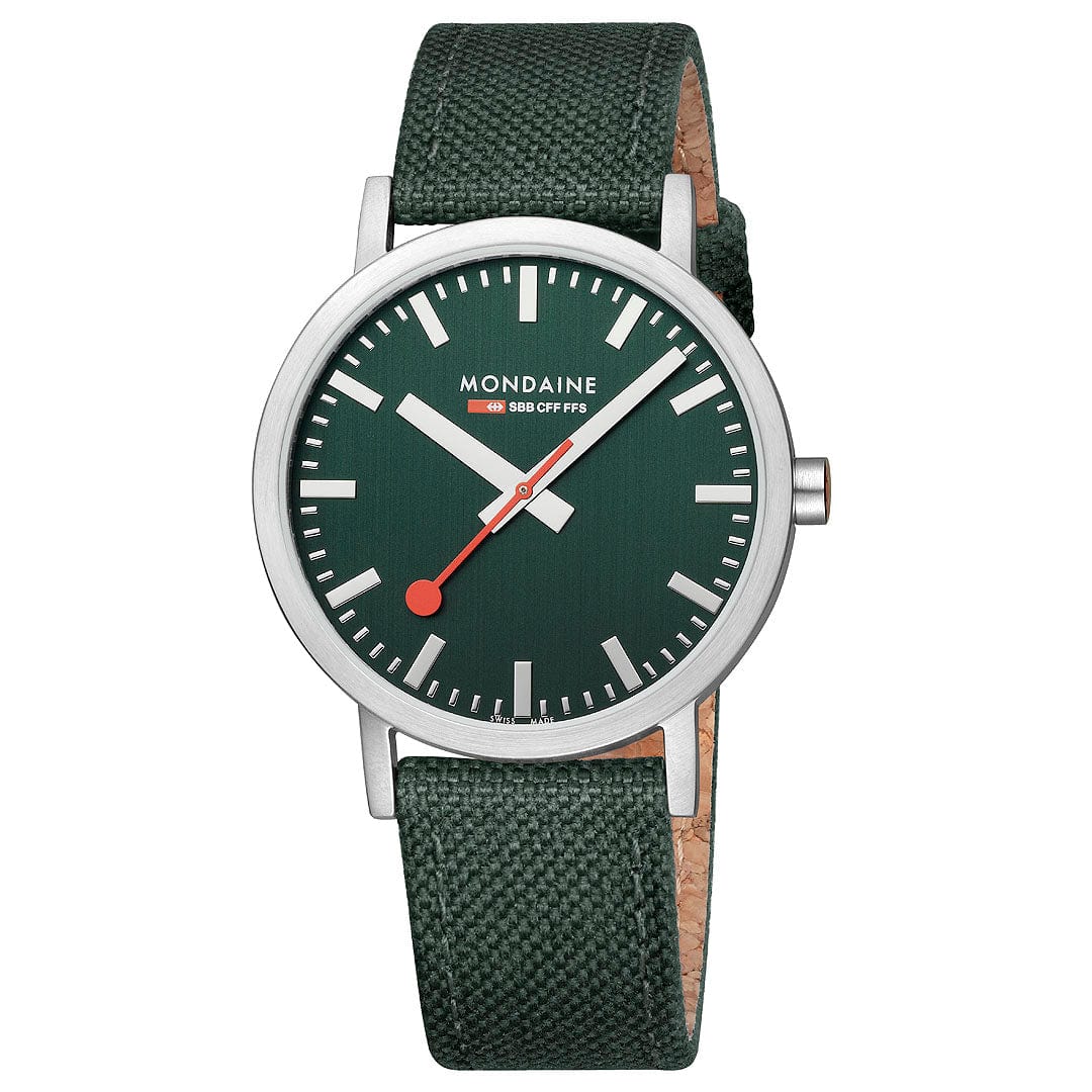 Classic, Brushed Steel, 40 mm, Forest Green Watch - Image 4