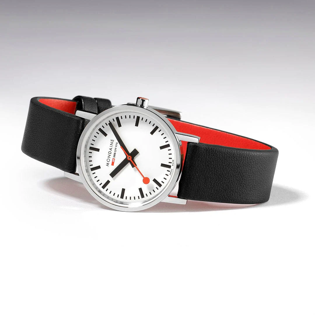 Classic, Polished Steel, 30 mm, Black Vegan Watch - Image 3