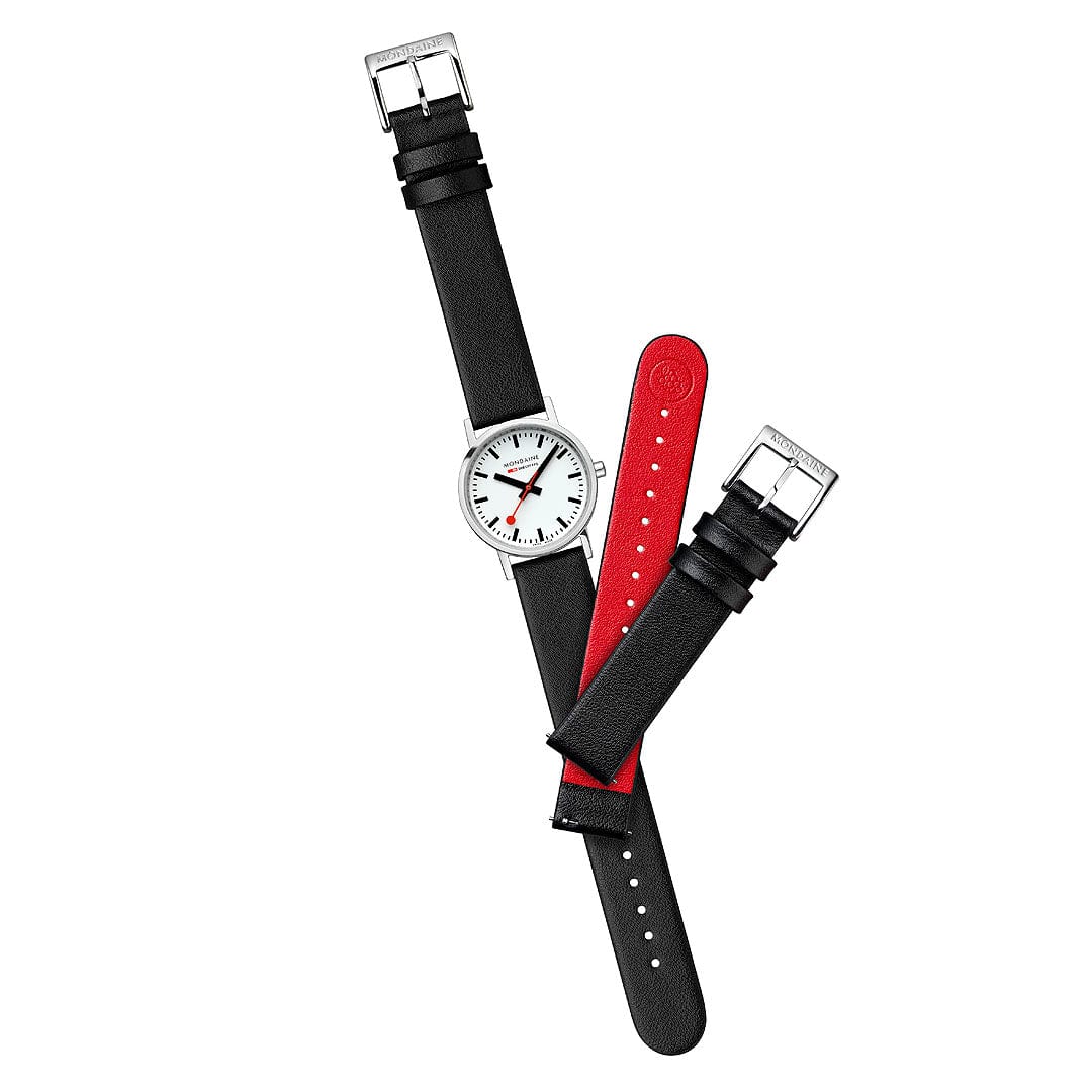 Classic, Polished Steel, 30 mm, Black Vegan Watch - Image 4