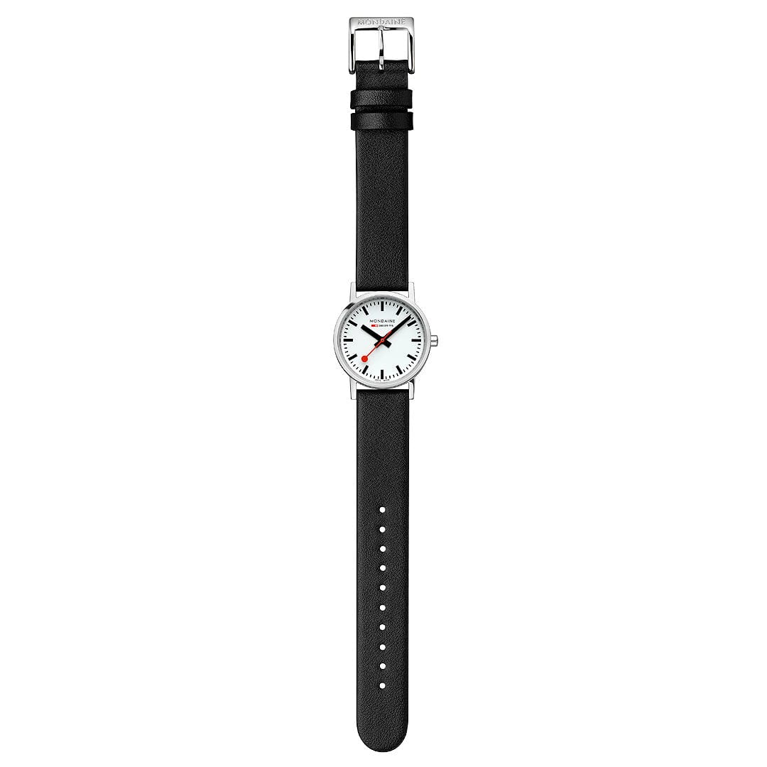 Classic, Polished Steel, 30 mm, Black Vegan Watch - Image 6