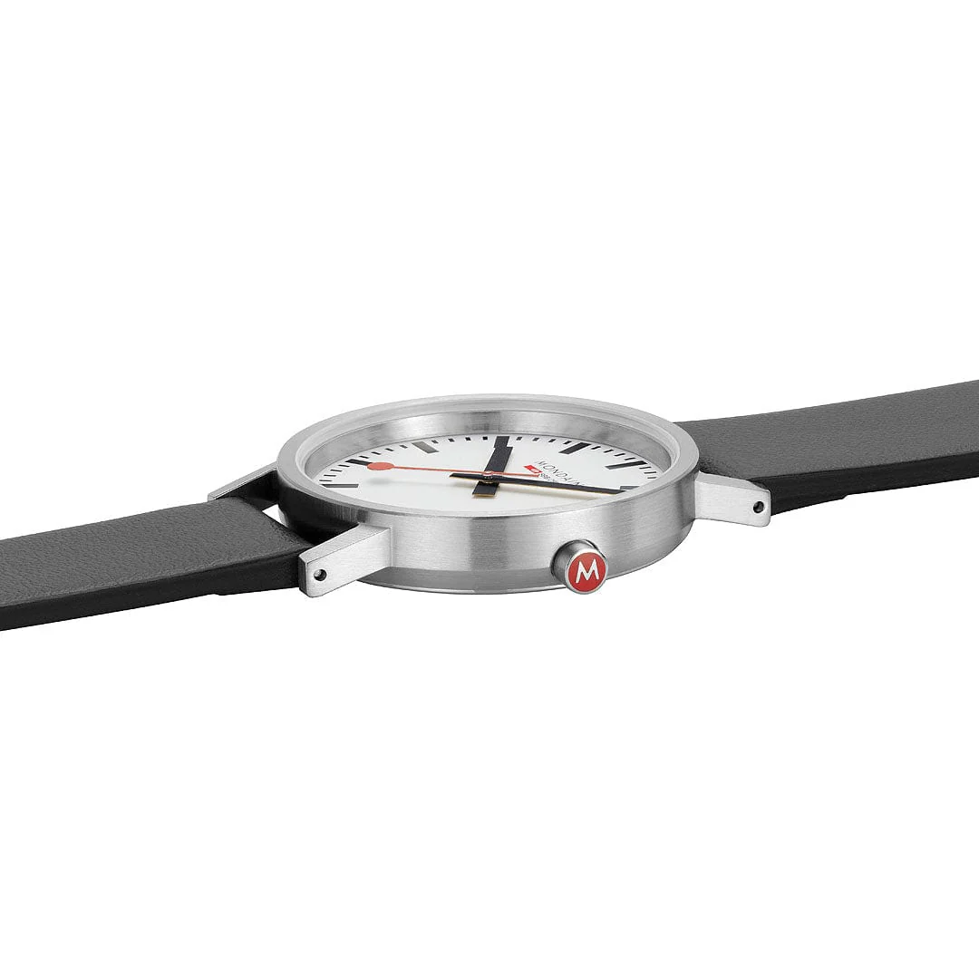 Classic, Brushed Steel, 36 mm, Black Vegan Watch - Image 7
