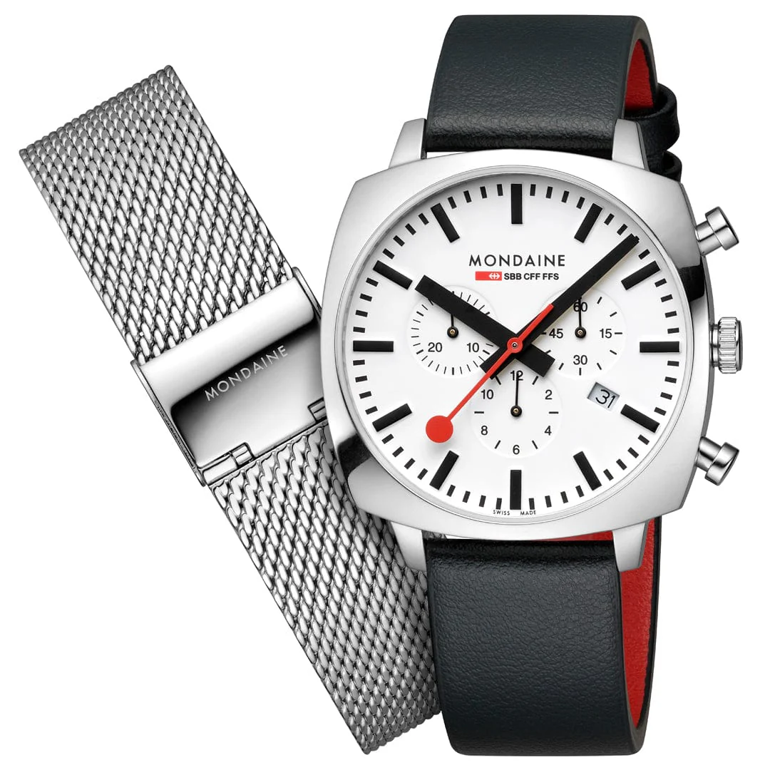 Grand Cushion, Chronograph, 41 mm, Black Vegan Leather - Image 7